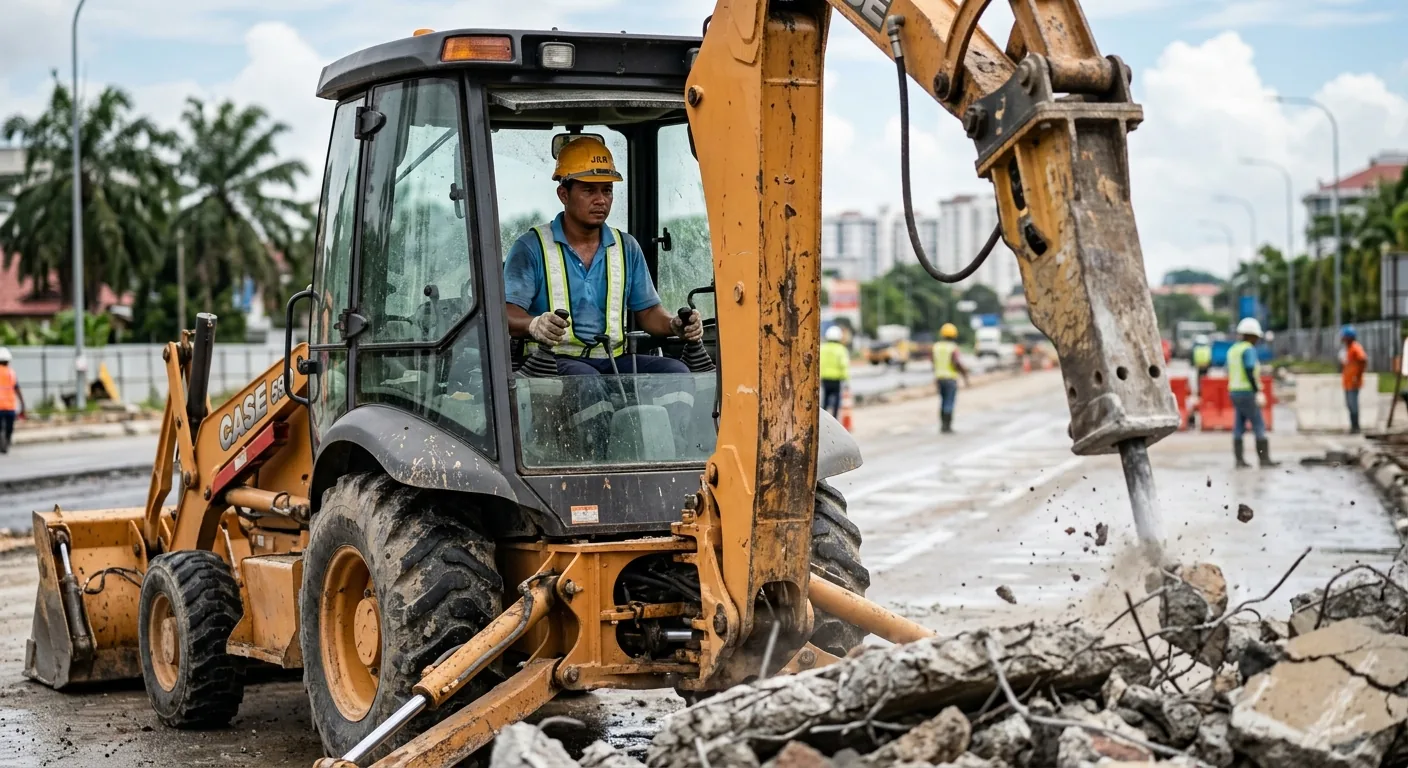 Backhoe Besar (JD410 / Case 590) untuk sewa di Malaysia